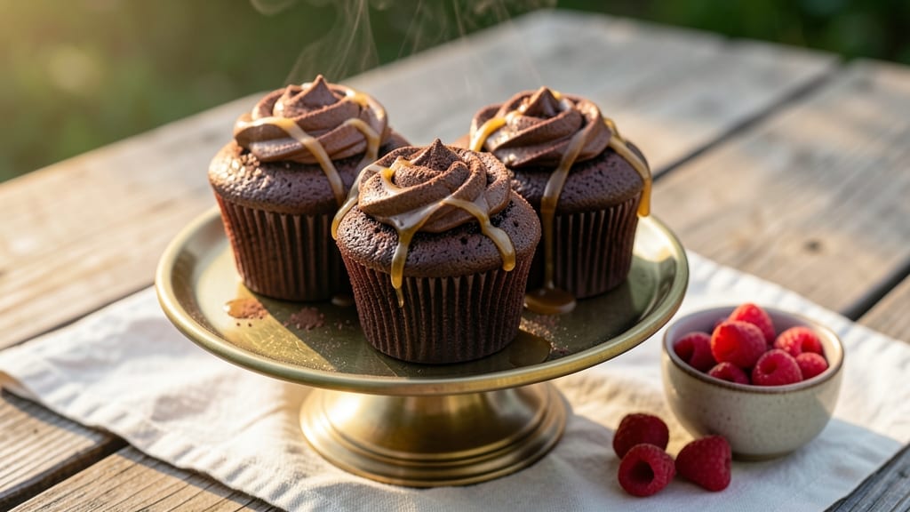 Baked by the Lake Chocolate Cupcakes Recipe: Fudgy Cocoa Crunch With Vanilla Bean Frosting