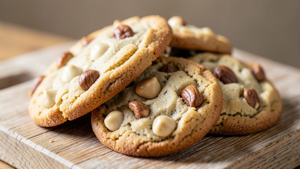 Chewy White Chocolate Chip Macadamia Nut Cookies Recipe: Crunchy Nut Clusters and Melty Chunks in Every Bite