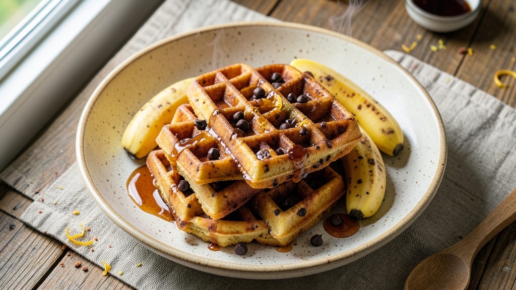 Banana Chocolate Chip Waffle Recipe: Golden Crisp Edges With Gooey Melts